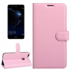 Huawei P10 Lite Litchi Texture Horizontal Flip Leather Case with Magnetic Buckle & Holder & Card Slots & Wallet (Pink)