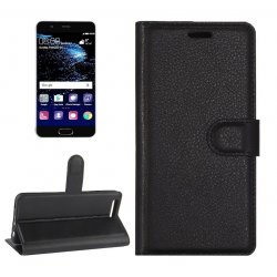 Huawei P10 Litchi Texture Horizontal Flip Leather Case with Magnetic Buckle & Holder & Card Slots & Wallet (Black)