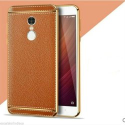 Xiaomi Redmi Note 4x Excelsior Premium Silicon and leather back cover case Brown