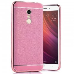 Xiaomi Redmi Note 4x Excelsior Premium Silicon and leather back cover case Pink