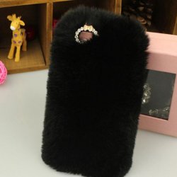 iPhone 6/6s Back Case Faux Fur Hair Soft Warm Black