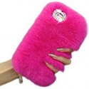 iPhone 7 Back Case Faux Fur Hair Soft Warm Pink