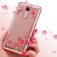 Xiaomi Redmi Note 4X Case Plating Flora Diamond Chic Flower Soft TPU Silicone RoseGold
