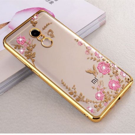 Xiaomi Redmi 5X / A1 Case Plating Flora Diamond Chic Flower Soft TPU Silicone Gold