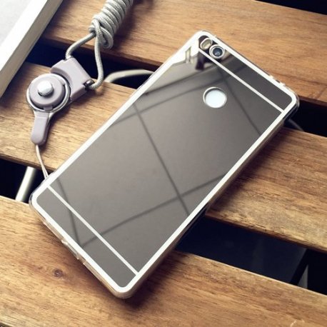 Xiaomi Redmi 5X / A1 Luxury Mirror Surface Plating Soft TPU Silicone Protection Case Black Silver