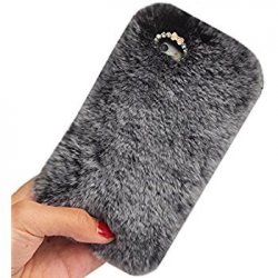 IPhone X/XS Back Case Faux Fur Hair Soft Warm Grey