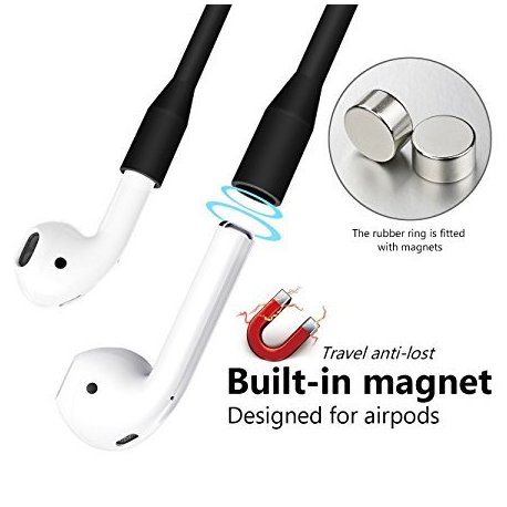 Totu Magnetic Sport Silicone Strap For Airpods Black