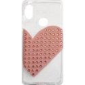 Xiaomi Redmi 5A Silicone Back Cover Case Clear With Pink Heart And Strass
