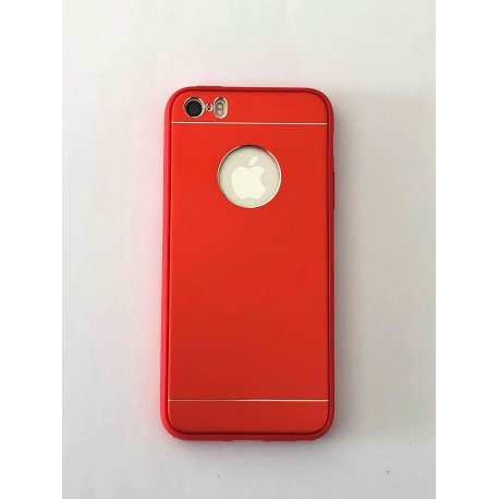 IPhone 5/5S/SE Aluminium Metal Cover and Silicone Inner Case Red