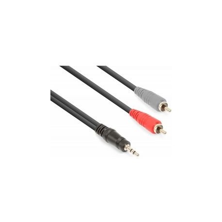 Cable Stereo Jack 3.5mm Male To 2x Rca Premium Gold Blister