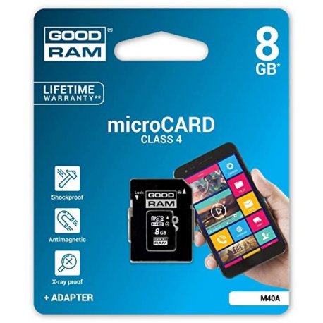 GoodRam M40A MicroSD 8GB Class 4 With Adapter
