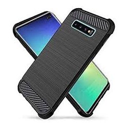 Samsung Galaxy S10E G970 Case Carbon Fiber Design TPU Flexible Soft Black