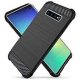 Samsung Galaxy S10 G973 Case Carbon Fiber Design TPU Flexible Soft Black