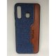 Samsung Galaxy M10 Retro Jean Denim PU Leather Case Blue-Brown
