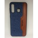 Samsung Galaxy M10 Retro Jean Denim PU Leather Case Blue-Brown