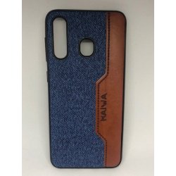 Samsung Galaxy M20 Retro Jean Denim PU Leather Case Blue-Brown