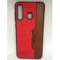 Samsung Galaxy A30 Retro Jean Denim PU Leather Case Red-Brown