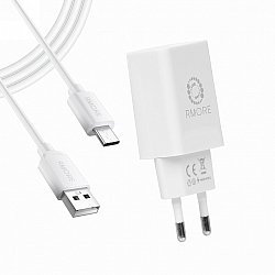 RMore Travel Charger Type C Quick Charge 3.0 USB D2 White