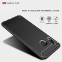 Samsung Galaxy A40 A405 Case Carbon Fiber Design TPU Flexible Soft Black