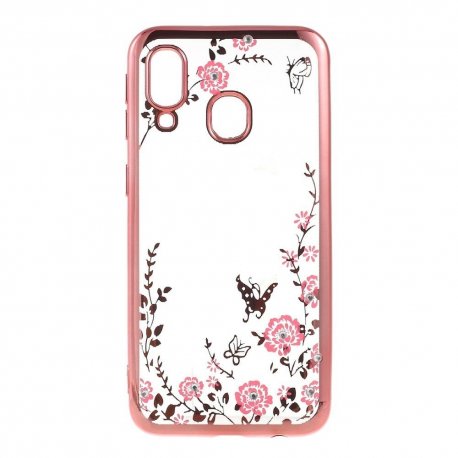 Samsung Galaxy A40 A405 Back Case Flower RoseGold