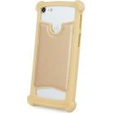 Universal Silicon TPU Case Leather Skin size 5.3 - 5.8 Gold