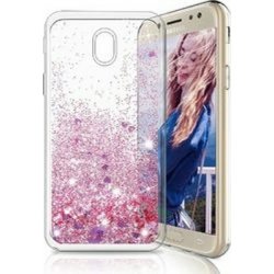 Samsung Galaxy A40 A405 Liquid Glitter Back Case Heart Blue/Pink