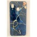 Samsung Galaxy A30 A305 Cover Case Tempered Glass Marmo Black