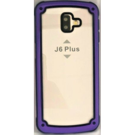 Samsung Galaxy J6 Plus J610 Armor Transparent Acrylic+TPU Hybrid Phone Case Purple