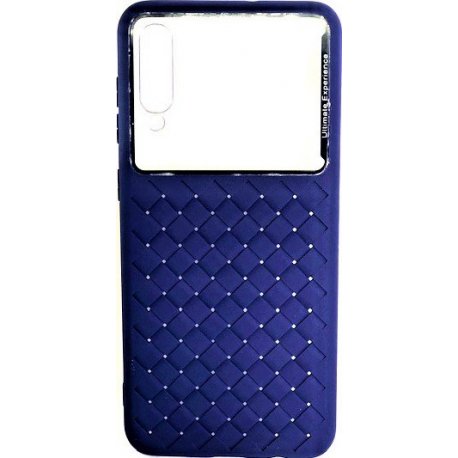 Samsung Galaxy A50 A505 Glass & Weaving Back Case Blue