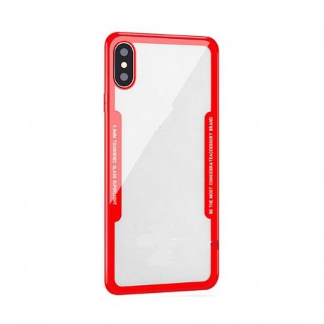 Samsung Galaxy S9 G960 Armor Transparent Silicone TPU+Acrylic Case Red