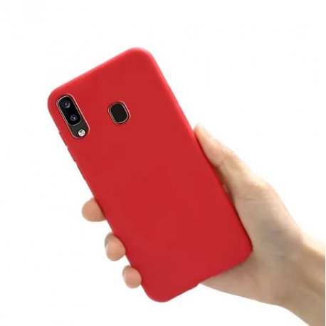 Samsung Galaxy A60 A606 Level Guardian Soft Silicone Cover Case Red