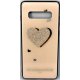 Samsung Galaxy S10 Plus G975 Back Case Tempered Strass Heart RoseGold