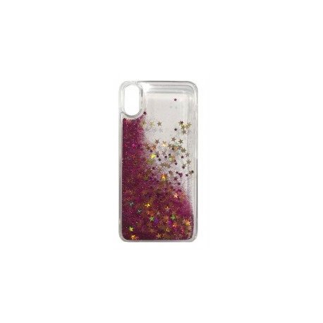 IPhone X/XS Liquid Glitter Back Case Heart Pink