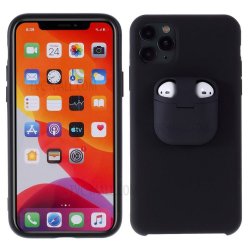 IPhone 11 Pro Max Shockproof Silicone Case With AirPods Case Black