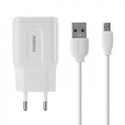 Remax RP-U22 Travel Charger 2xUSB 2,4A+Micro Usb Cable White