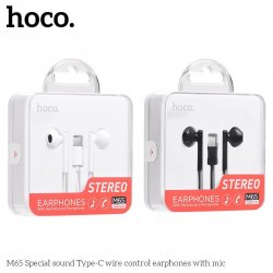 HOCO M65 Melodious Wired Earphones Type-C with Microphone White