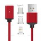 Kouvolsen X15 Magnetic Cable 3 IN 1 Micro USB Type C Lighting Fast Charging Red