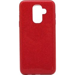 Samsung Galaxy A6 Plus A605 Back Glitter Case Red