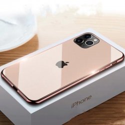 IPhone 11 Pro Max Luxury Electroplated Cases Tempered Glass RoseGold