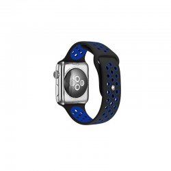 Apple Watch Silicone Sport Strap 42/44 mm Black/Blue