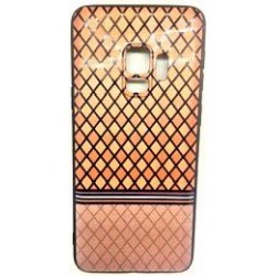 Samsung Galaxy S9 G960 Leather Style Grib And Stripe Case Red