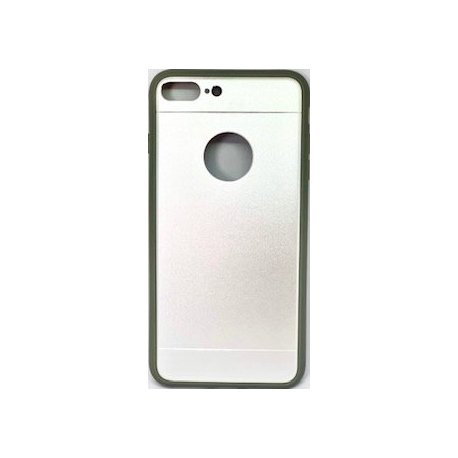 IPhone 7 Plus/8 Plus Aluminium Metal Cover and Silicone Inner Case Silver