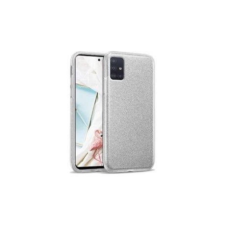 Huawei P40 Lite Back Glitter Case Silver