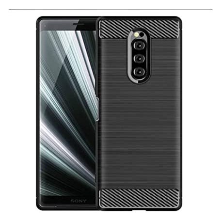 Sony Xperia XZ4/Xperia 1 Case Carbon Fiber Design TPU Flexible Soft Black