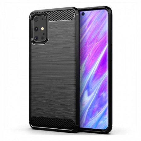 Samsung Galaxy A71 A715 Case Carbon Fiber Design TPU Flexible Soft Black