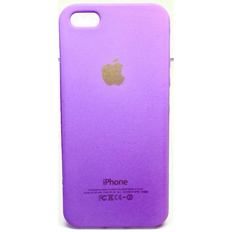 IPhone 5/5S/SE Silicone Case Gold Logo Purple