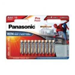 Panasonic Alkaline Battery LR3/AAA Pro Power Spider-Man 6+4 Free 10 Pcs Blister
