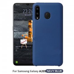 Samsung Galaxy A20S A207 Silky And Soft Touch Finish Silicone Case Blue