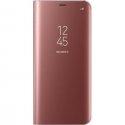 Huawei Y6P Book Case Clear View RoseGold