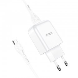 Hoco N2 Wall Charger 2.1A Set With Micro Usb Cable White